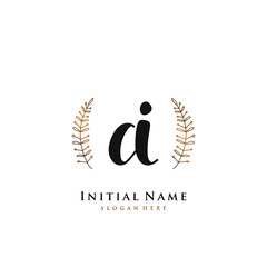 CI Initial handwriting logo vector	
