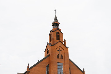 Fototapeta na wymiar The Catholic Church in the town of Lida, Grodno region, Belarus