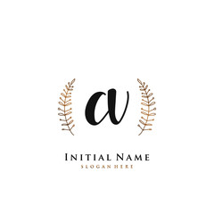 CV Initial handwriting logo vector	