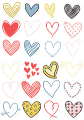 0012 hand drawn scribble hearts
