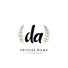 DA Initial handwriting logo vector	