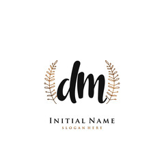 DM Initial handwriting logo vector	