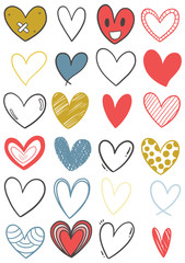 0020 hand drawn scribble hearts