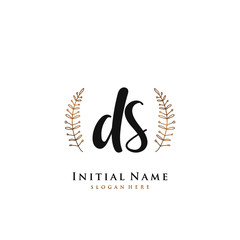 DS Initial handwriting logo vector	