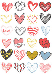 0023 hand drawn scribble hearts