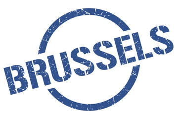 Brussels stamp. Brussels grunge round isolated sign