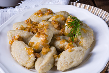 Szare kluski, Polish dumplings with sauerkraut