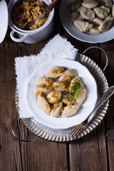 Szare kluski, Polish dumplings with sauerkraut