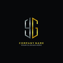 Fototapeta premium letter YG Minimalist style of gold and silver. luxury minimalist logo for business