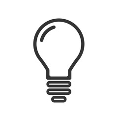 The light bulb icon vector, full of ideas and creative thinking, analytical thinking for processing. Outline symbol illustration.