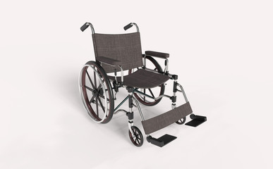 illustration, Wheelchair Isolated. 3D rendering