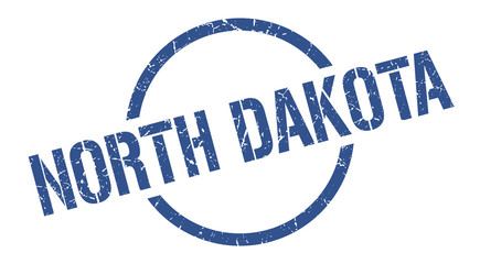 North Dakota stamp. North Dakota grunge round isolated sign