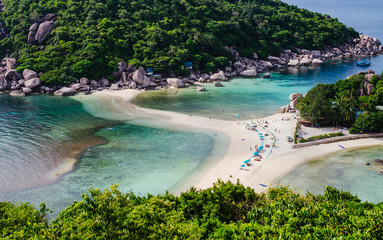 Tropical paradise on the island of  Koh nang yuan in Thailand,