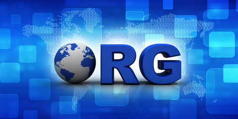 3d illustration Internet domain org