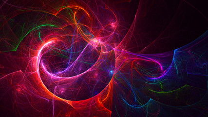 Fractal 3D rendering abstract and shiny background