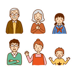 三世代家族　上半身