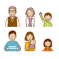 三世代家族　上半身