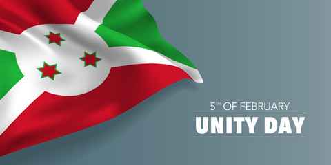 Burundi unity day greeting card, banner with template text vector illustration