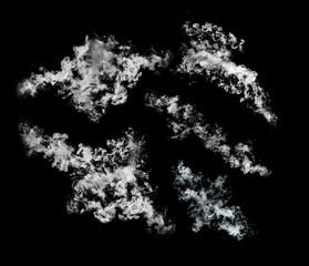 Dry ice smoke Floating in the air, black background