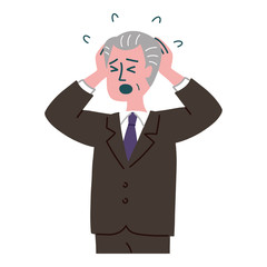 スーツ　シニア　男性　パニック