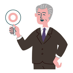 スーツ　シニア　男性　マルバツ