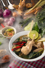 [Thai Esan food] Boiled chicken, Thai Esan local food, Thailand