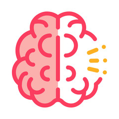 Obraz premium Human Brain Icon Vector. Outline Human Brain Sign. Isolated Contour Symbol Illustration