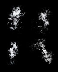 Dry ice smoke Floating in the air, black background