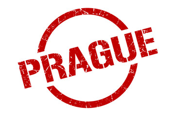 Prague stamp. Prague grunge round isolated sign
