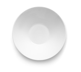 Empty ceramic plate on white background