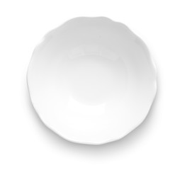 Empty ceramic plate on white background