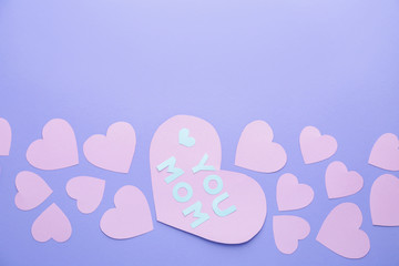 Composition for Mother's Day on color background