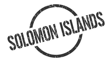 Solomon Islands stamp. Solomon Islands grunge round isolated sign