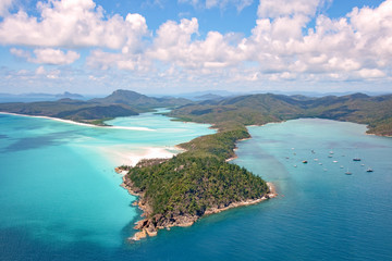 Hill inlet, whitehaven beach, Whitsunday Island, aerial view, Great Barrier Reef, Queensland Australia