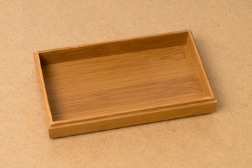 open wooden box top view on wooden background