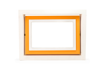 Fototapeta premium wooden frame isolated on white