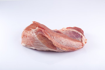 pork shoulder on white background close up