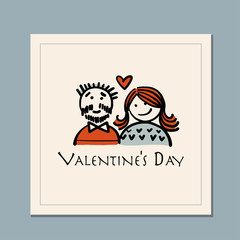 Valentine's day greeting card design. Love and Wedding Art