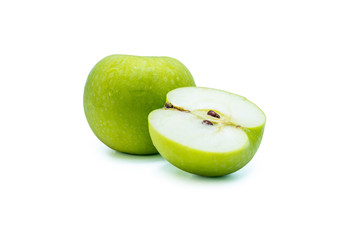 green apple isolated include clipping path on white background