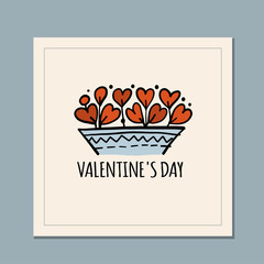 Valentine's day greeting card design. Love and Wedding Art