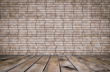 room with brick wall