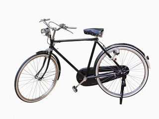 Fototapeta na wymiar vintage bicycle isolated include clipping path on white background