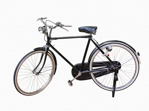 vintage bicycle isolated include clipping path on white background