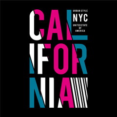 California typography design tee for t shirt,vector illustration