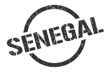 Senegal stamp. Senegal grunge round isolated sign