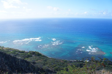 the landscape from diamond head in hawaii