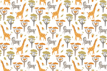 Seamless pattern with cars concept in the white backdrop.