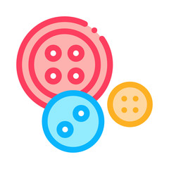 Sewing Buttons Icon Vector. Outline Sewing Buttons Sign. Isolated Contour Symbol Illustration