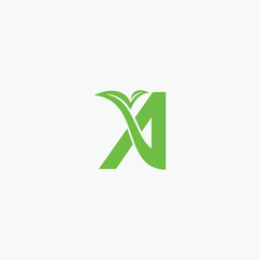 letter A with leaf concept. Green logo design with A letter pharmacy logo design template. - vector