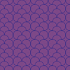 Pink and blue circles seamless pattern background and texture.